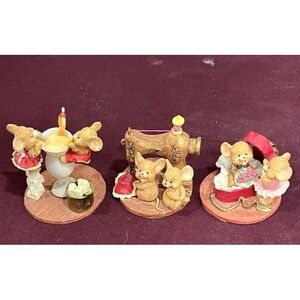 Charming Bears & Friends Set of Three Mouse Figurines